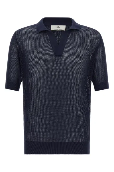Riviera Project Polo 'openwork Cotton' In Blau