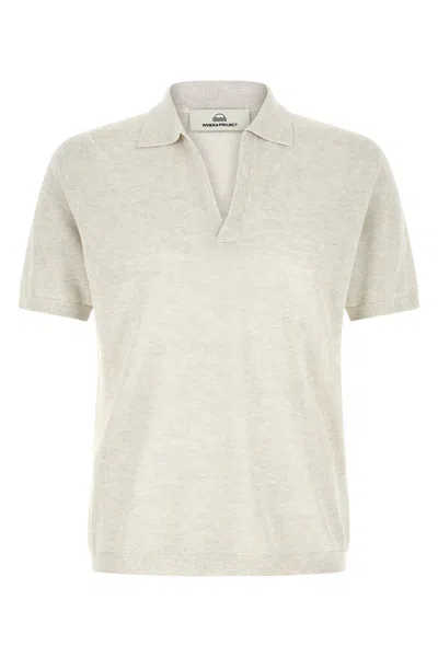 Riviera Project Polo Shirt 'colletto Aperto' In Grau