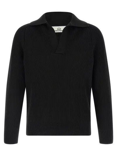 Riviera Project Polo Sweater In Black