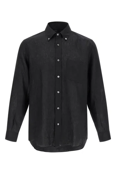 Riviera Project Shirt With Button-down Collar In Black