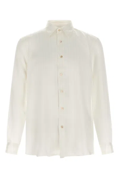 Riviera Project Striped Shirt In Beige
