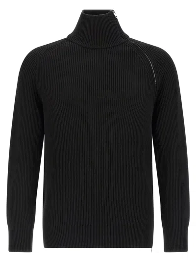 Riviera Project Zip Sweater In Black