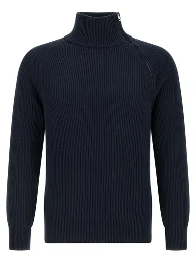 Riviera Project Zip Sweater In Blue