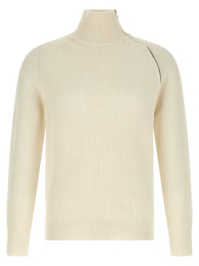Riviera Project Zip Sweater In White
