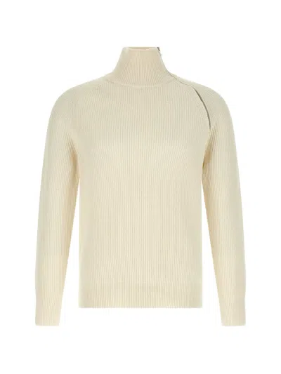 Riviera® Ribbed-knit Asymmetric-zip Sweater In Multi