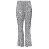Riviera Soirée Women's Silver Poppy Sequins Flared Trousers In Silver