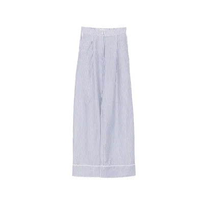 Riviera® Riviera Striped Cotton-linen Trousers In Blue