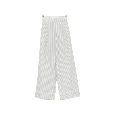 Riviera® Striped-pattern Pants In White