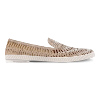 Rivieras Braided Raffia Slip-on Loafer In Brown