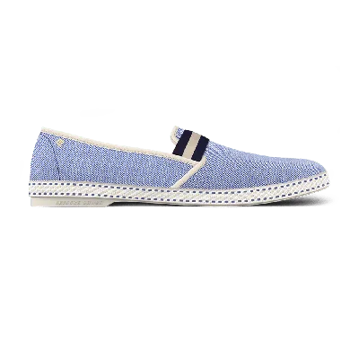 Rivieras Canvas Oxford Loafer With Striped Elastic Band In Multi