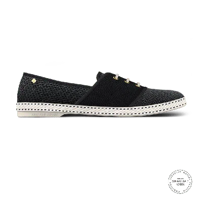 Rivieras Classic Canvas & Mesh Slip-on Loafer In Black