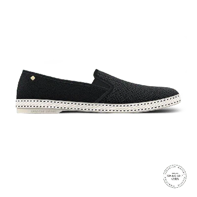 Rivieras Classic Cotton Canvas Slip-on Loafer With Laces In Black