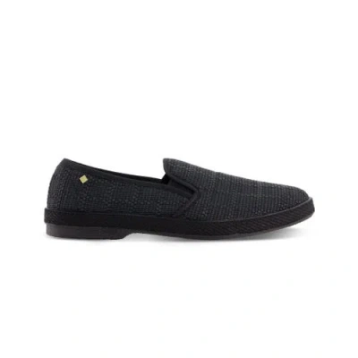 Rivieras Classic Textured Raffia Slip-on Loafer In Black