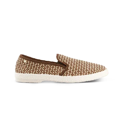 Rivieras Classic Woven Leatherette Slip-on Loafer In Brown