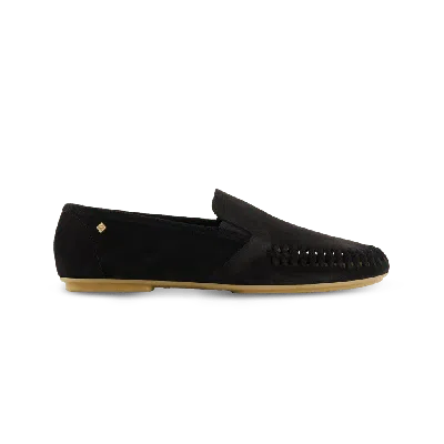 Rivieras Jazz Suede Slip-on Moccasin In Black