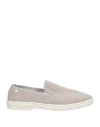 Rivieras Man Espadrilles Light Grey Size 9 Leather In Gray