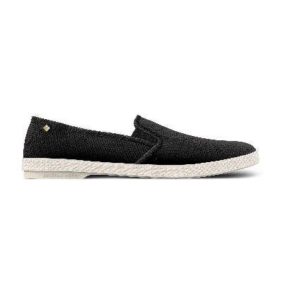 Rivieras Women's Diamond Punch Leatherette Slip-on Loafer Black