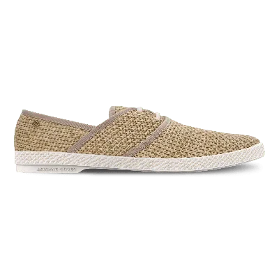 Rivieras Women's Neutrals Raffia Slip-on Loafer With Laces In Multi