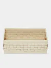 Riviere Barcelona High Rectangular Leather Basket In  Ivory
