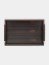 Riviere Diana Ebony Large Rectangular Tray  Abask Luxury Gift In  Brown