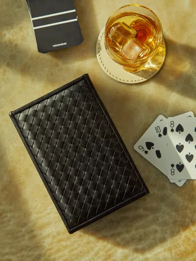 Riviere Eva Woven Leather Playing Cards Holder  Abask Luxury Gift In Adult