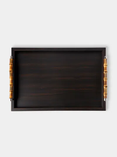 Riviere Frida Ebony And Bamboo Tray (23.5in/60cm) In Black
