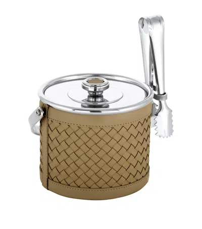 Riviere Leather Menfi Ice Bucket In Neutral