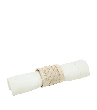 Riviere Leather Nino Napkin Ring In Ivory