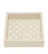 Riviere Leather Small Quilted Tray In Ivory