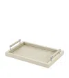 Riviere Leather Woven Diana Tray In Ivory