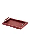 Riviere Leather Woven Diana Tray In Red