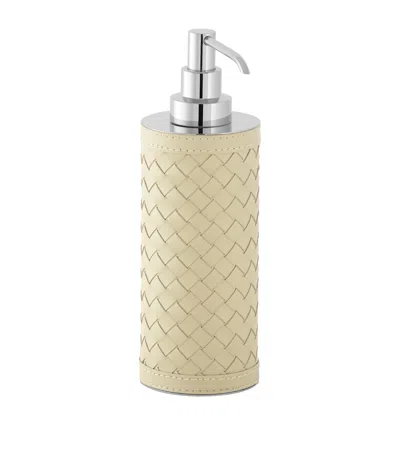 Riviere Leather Woven Soap Dispenser In Neutral