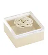 Riviere Quilted Flower Box In Ivory