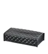 Riviere Quilted Leather Rectangle Tissue Box In Black
