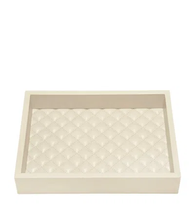 Riviere Quilted Leather Tray In Neutral