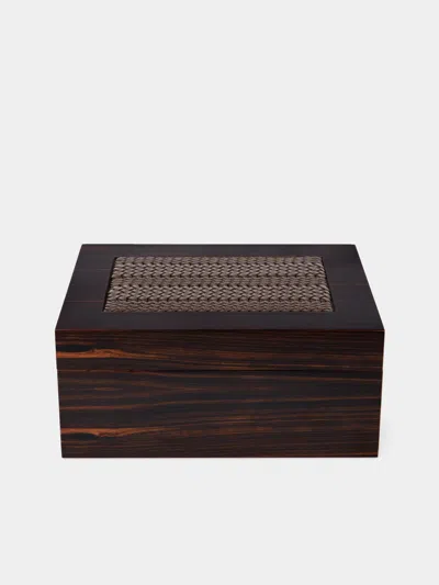 Riviere Rieti Ebony Humidor Case (50 Cigars)  Abask Luxury Gift In Brown