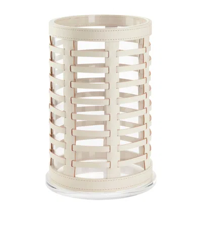 Riviere Woven Leather Barcelona Hurricane Lantern In Brown