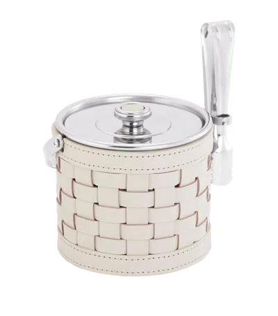 Riviere Woven Leather Barcelona Ice Bucket In Multi