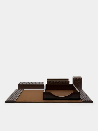 Riviere Woven Leather Desk Set