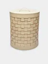 Riviere Woven Leather Laundry Basket  Abask Luxury Gift In  Cream