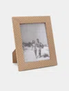 Riviere Woven Leather Photo Frame  Abask Luxury Gift In  Beige
