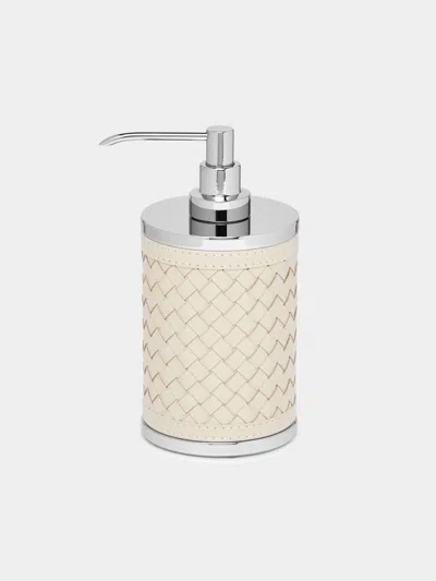 Riviere Woven Leather Soap Dispenser  Abask Luxury Gift In  Cream