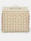 Riviere Woven Leather Wastepaper Basket  Abask Luxury Gift