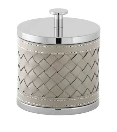 Riviere Woven Round Box In Grey