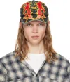 Rivington Roi Rebis Black & Red Lambs Cap In Black