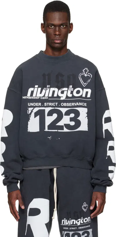 Rivington Roi Rebis Black Membership Uso Crewneck Sweatshirt In Blue