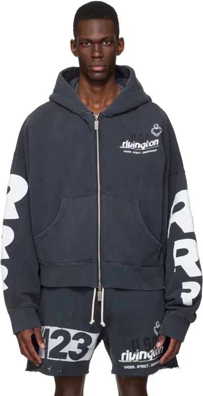 Rivington Roi Rebis Black Membership Uso Zip Hoodie In Gray