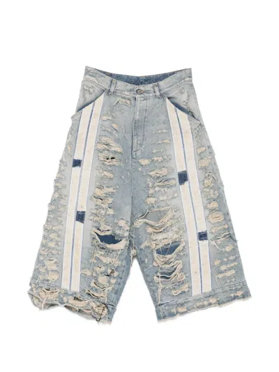 Rivington Roi Rebis Distressed Panelled Jeans In Animal Print