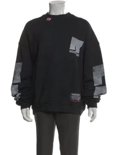 Pre-owned Rivington Roi Rebis Graphic Print Crew Neck Pullover In Black