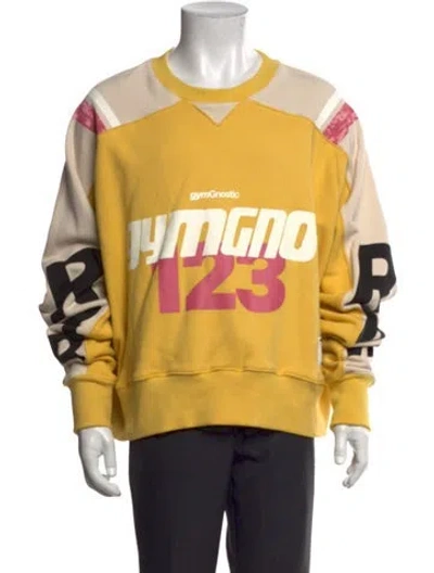 Pre-owned Rivington Roi Rebis Graphic Print Crew Neck Sweatshirt In Yellow